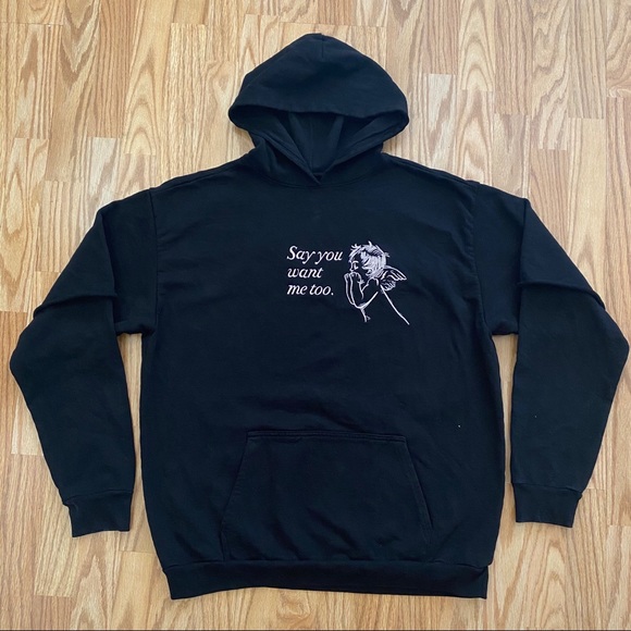 BOYS LIE SAY YOU WANT ME TWOFER BLACK HOODIE OSFA - Picture 5 of 11